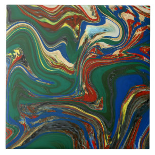 Multi colours swirled faux marble pattern tile