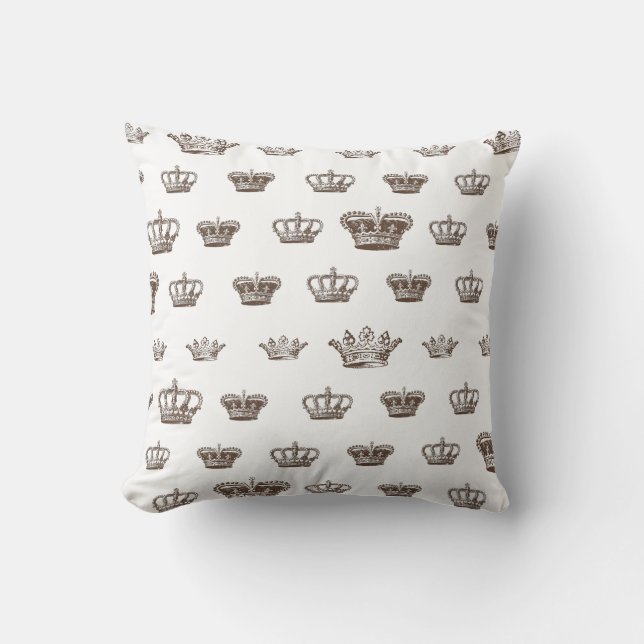 Multi Crowns Throw Pillow (Front)