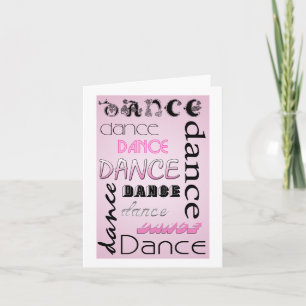 Multi Dance Text BLANK Note Card