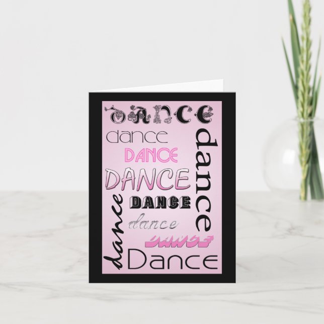Multi Dance Text BLANK Note Card (Front)