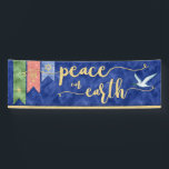 Multi-Denominational Watercolor Peace on Earth Banner<br><div class="desc">For the multi-denominational group of party goers at your holiday events, Peace on Earth is a sentiment everyone can get behind and our Peach on Earth holiday banner does it in watercolor style. It recognizes Christmas, Kwanzaa, and Hanukkah, is elegant, and traditional and trendy at the same time. #Peace #PeaceOnEarth...</div>