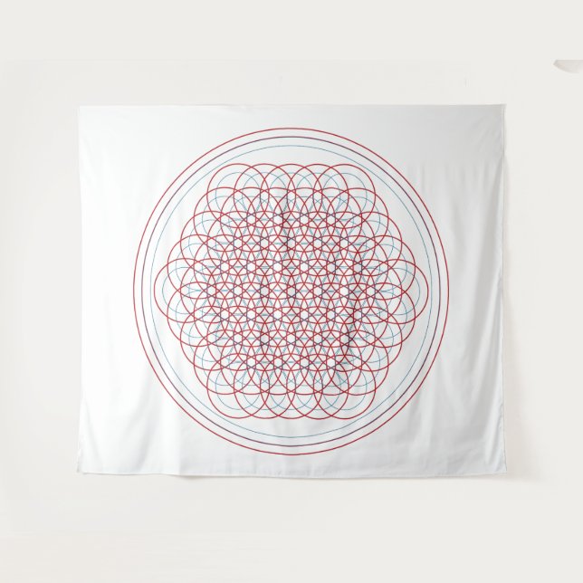 Multi-Dimensional Flower of Life Tapestry (Front (Horizontal))