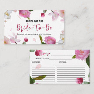 Multi Floral Bridal Shower Recipe Enclosure Card