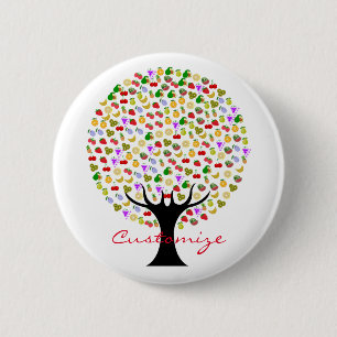 Multi-fruit tree Thunder_Cove 2 Inch Round Button