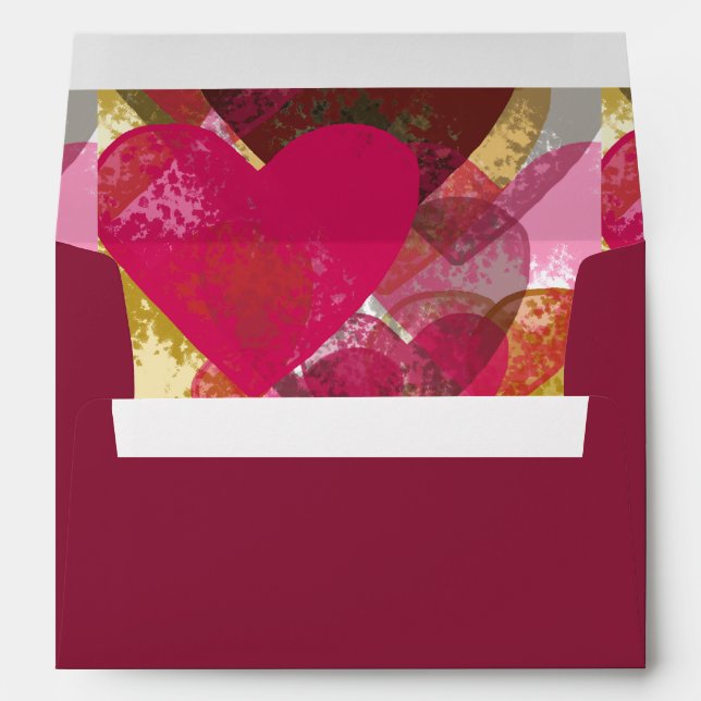 Multi heart Abstract Design Style 2-Bronze Gold  Envelope (Back (Bottom))