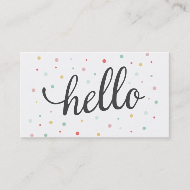 Multi Hello Dots Business Card (Front)