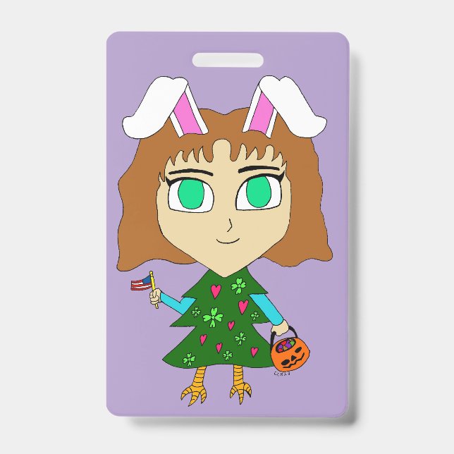 Multi Holiday Chibi Badge (Front)