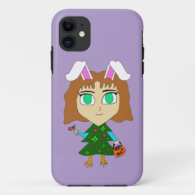 Multi Holiday Chibi Case-Mate iPhone Case (Back)