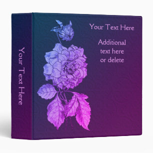 Multi Hues Peony Floral Art Personalized Binder
