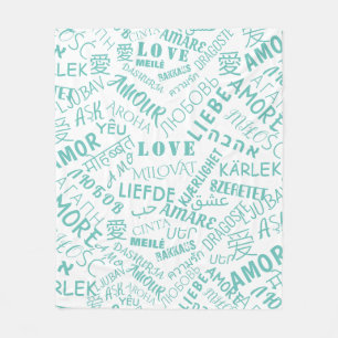 Multi Language Love Text Fleece Blanket Your Colou