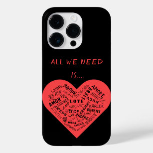 Multi Language Love Text Heart Custom Colours Case-Mate iPhone 14 Pro Case