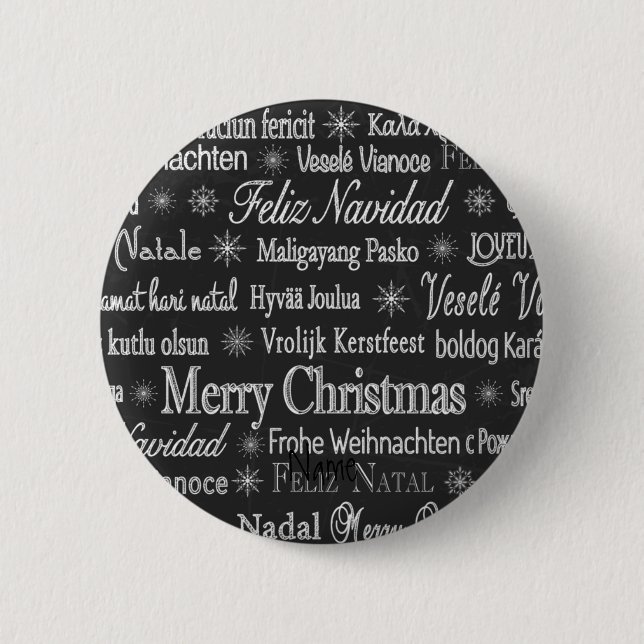 Multi-language Merry Christmas Thunder_Cove 2 Inch Round Button (Front)