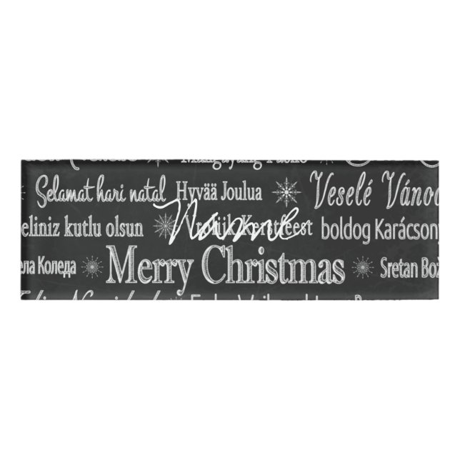 Multi-language Merry Christmas Thunder_Cove  Name Tag (Front)