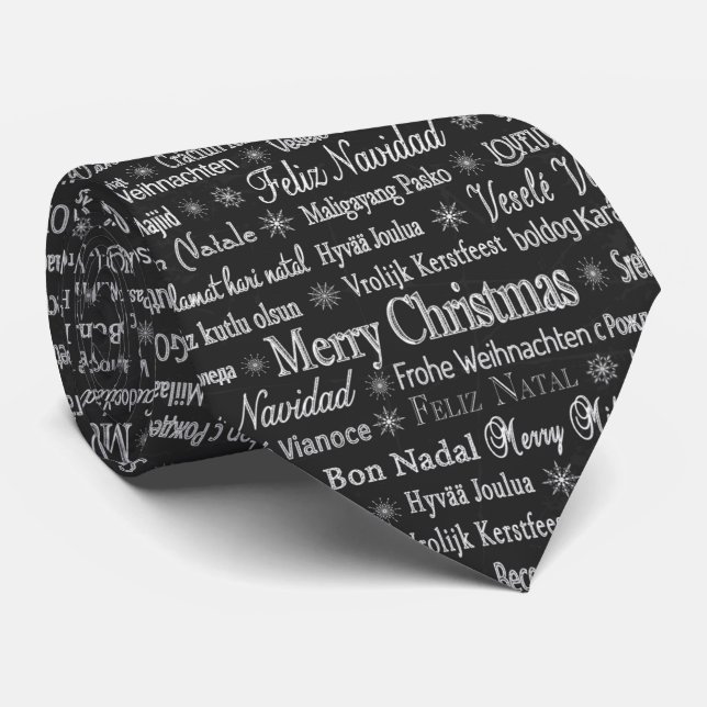 Multi-language Merry Christmas Thunder_Cove Tie (Rolled)