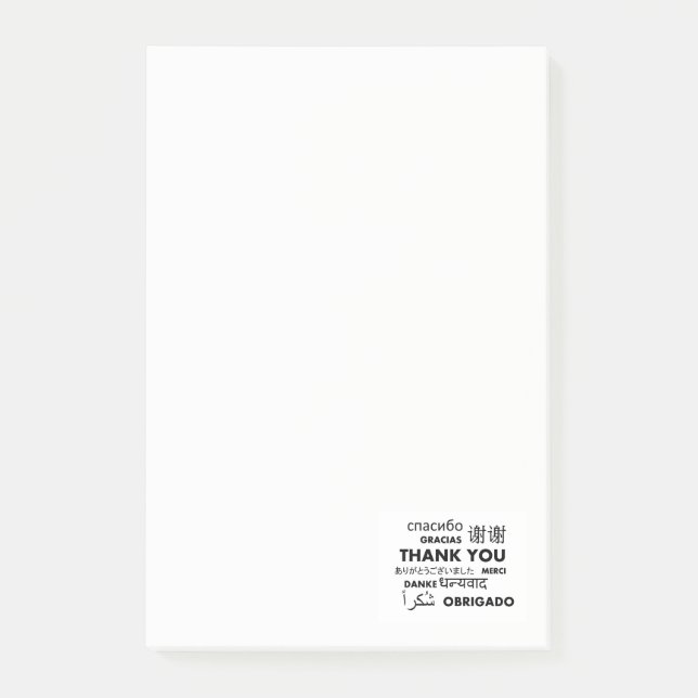 Multi Language Thank You Post-it Notes (Front)