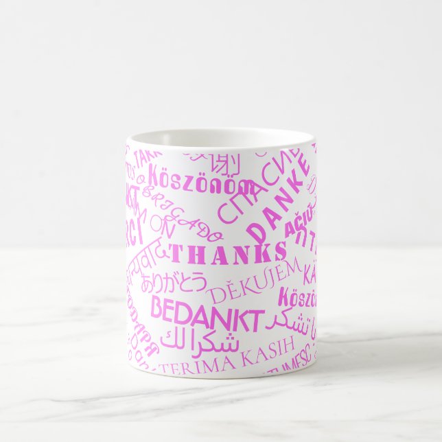 Multi Language Thanks Text Mug International Word (Center)