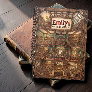 Multi-Level Cozy Bookstore Custom Notebook