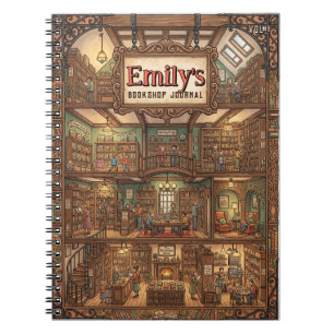 Multi-Level Cozy Bookstore Custom Notebook