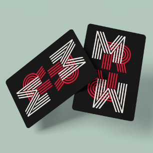 Multi Line Font Retro Modern Personalized Playing Cards
