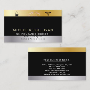 Multi Line Insurance Agent Home auto Business Card