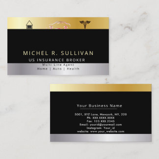 Multi Line Insurance Agent Home auto Business Card