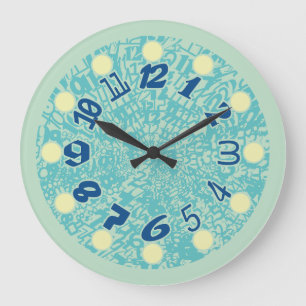 MULTI NUMBERS PASTEL COLORS BY MASANSER LARGE CLOCK