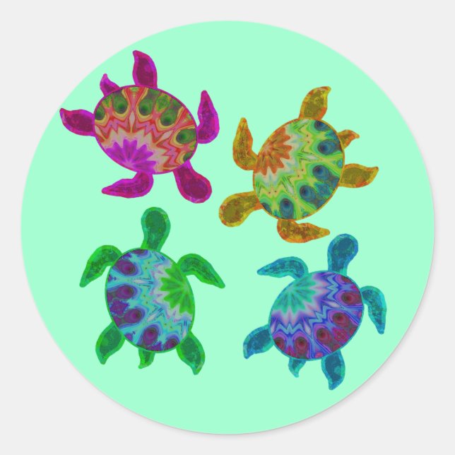Multi Painted Turtles Stickers (Front)