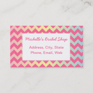 Multi Pastel Chevron Pattern Business Card