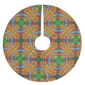 multi pattern brushed polyester tree skirt