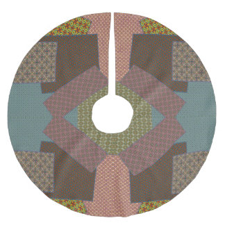 multi pattern brushed polyester tree skirt