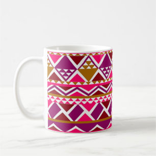 multi pattern geometric lined coffee mug