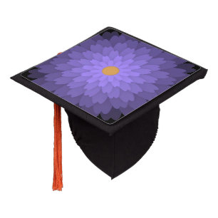 Multi-Petal Flower Plum Colour Graduation Cap Topper