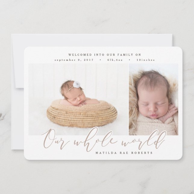 Multi photo birth announcement. announcement (Front)