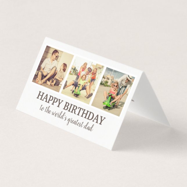 Multi Photo Children Pet Happy Birthday Dad (Front)