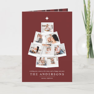 Multi photo Christmas tree Holiday card