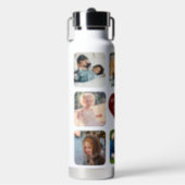 Multi photo collage best grandpa ever personalized water bottle (Front)