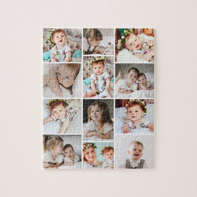 Multi Photo Collage Custom 110 Piece Jigsaw Puzzle (Vertical)