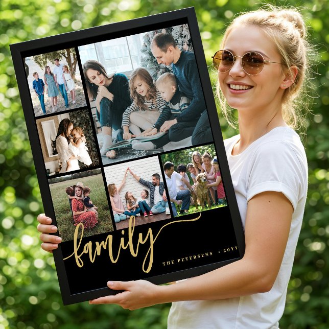 Multi photo collage family script modern poster (Creator Uploaded)