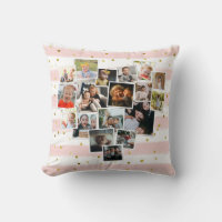 Multi Photo Collage Heart Shape Family Cute