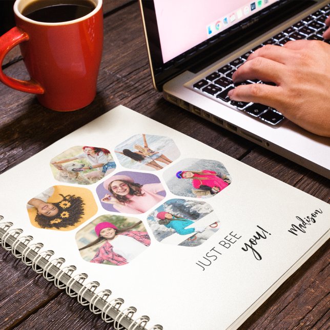 Multi Photo Collage JUST BEE YOU Personalized Name Notebook (Creator Uploaded)