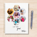Multi Photo Collage JUST BEE YOU Personalized Name Planner<br><div class="desc">Multi Photo Collage JUST BEE YOU Personalized Name Planner features a photo collage of your favourite photos in a hexagon shape. Personalized with your name and the text "Just BEE you!" in modern white script. Perfect for birthday, Christmas, Mother's Day, Father's Day, Grandparents, brother, sister, best friend and more. PHOTO...</div>