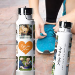 Multi photo collage love you mom personalized water bottle<br><div class="desc">Add 8 photos and create a cute custom collage grid water bottle with a trendy burnt orange heart for your mom. Easy to personalize with your custom square images, text, and signature. It can be a nice thoughtful keepsake gift for Mother's Day, her birthday, family anniversary, Christmas, or any other...</div>