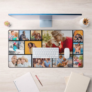 Multi Photo Collage Modern Personalized  Desk Mat