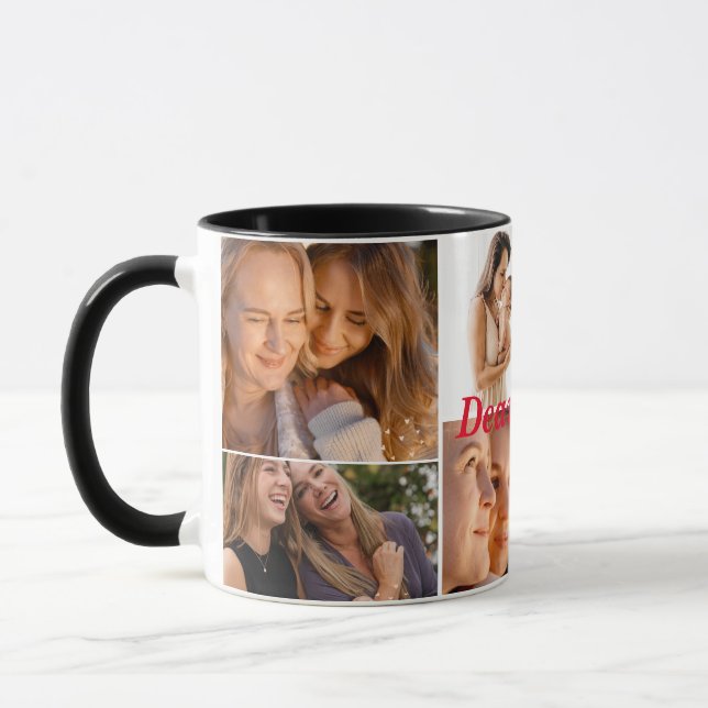 Multi Photo Collage Modern Personalized mother's  Mug (Left)