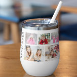 Multi Photo Collage Modern Personalized Name<br><div class="desc">Multi Photo Collage Modern Personalized Name Thermal Wine Tumbler features a photo collage of five of your favourite photos. Personalized with your name in modern black script. Perfect for birthday,  Christmas,  baby shower and more. Designed by ©Evco Studio www.zazzle.com/store/evcostudio</div>