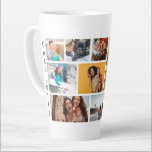 Multi Photo Collage Modern Personalized Name Latte Mug<br><div class="desc">Multi Photo Collage Modern Personalized Name Latte Mug features a photo collage of nine of your favorite photos. Personalized with your name in modern black script. Perfect for birthday, Christmas, Mother's Day, Father's Day, Grandparents, brother, sister, best friend and more. PHOTO TIP: center your photos before uploading to Zazzle. Designed...</div>