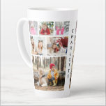 Multi Photo Collage Modern Personalized Name Latte Mug<br><div class="desc">Multi Photo Collage Modern Personalized Name Latte Mug features a photo collage of six of your favourite photos. Personalized with your name in modern black script. Perfect for birthday,  Christmas,  baby shower and more. PHOTO TIP: centre your photos before uploading to Zazzle. Designed by ©Evco Studio www.zazzle.com/store/evcostudio</div>