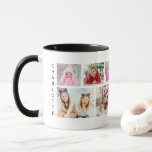 Multi Photo Collage Modern Personalized Name Mug<br><div class="desc">Multi Photo Collage Modern Personalized Name Tea Coffee Mugs features a photo collage of six of your favourite photos. Personalized with your name in modern black script. Perfect for birthday,  Christmas,  baby shower and more. PHOTO TIP: centre your photos before uploading to Zazzle. Designed by ©Evco Studio www.zazzle.com/store/evcostudio</div>