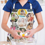 Multi Photo Collage Simple Modern Hexagon Pattern Apron<br><div class="desc">Multi Photo Collage Simple Modern Hexagon Honeycomb Pattern Personalized Kitchen Apronsfeatures a photo collage of your favourite photos in a hexagon shape. Perfect for gifts for birthday, Christmas, Mother's Day, Father's Day, Grandparents, brother, sister, best friend and more. PHOTO TIP: centre your photos before uploading to Zazzle. Designed by ©Evco...</div>