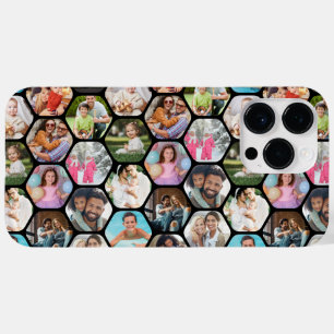 Multi Photo Collage Simple Modern Hexagon Pattern Case-Mate iPhone 14 Pro Max Case